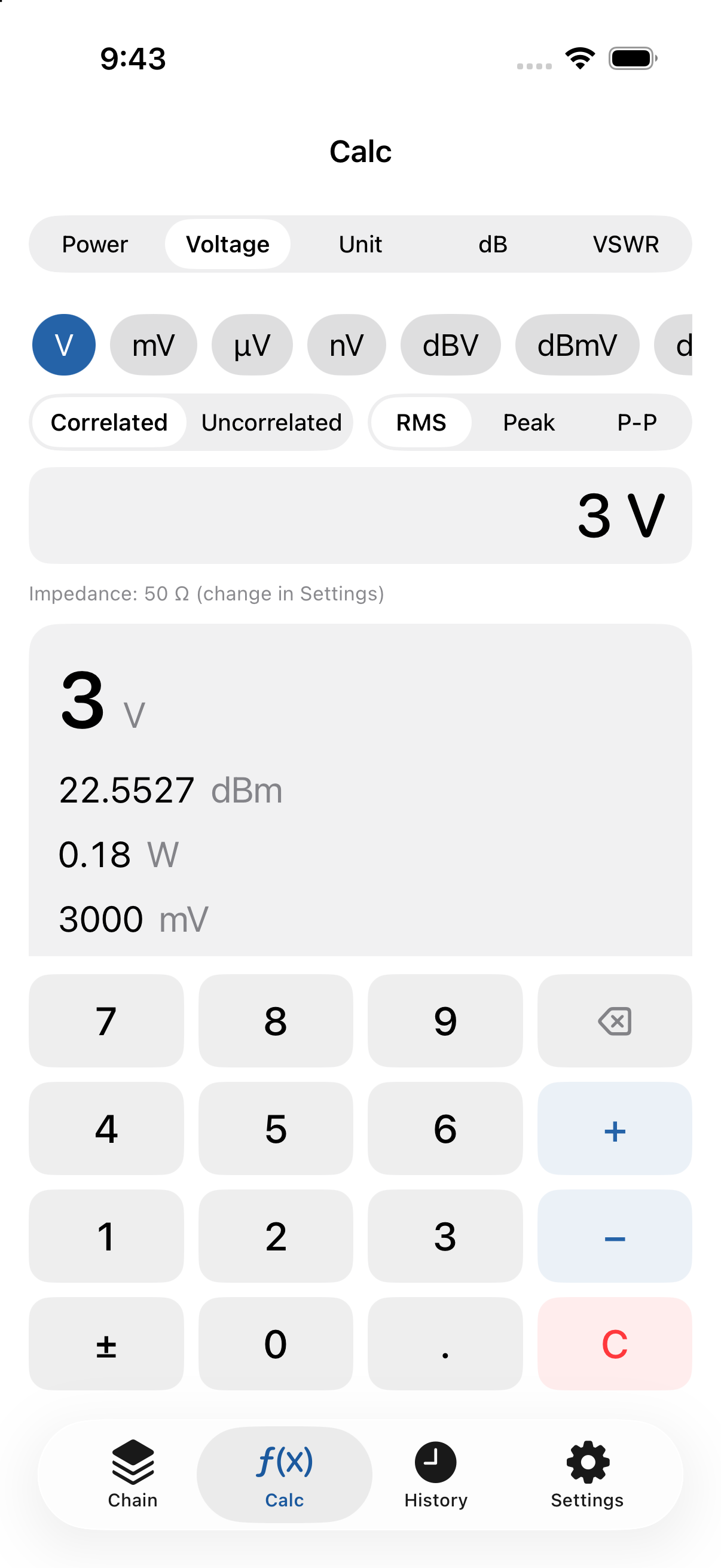 Voltage screen