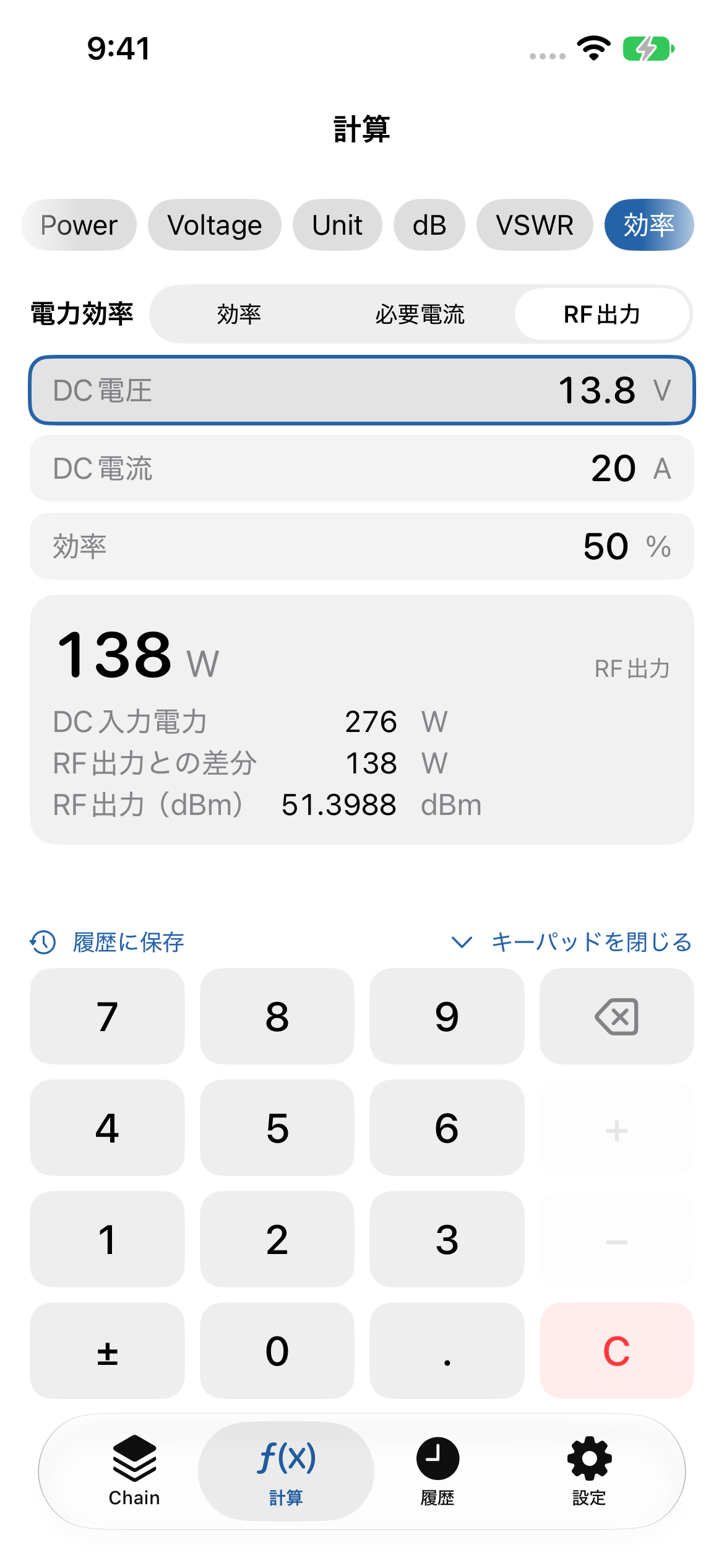 電力効率(RF出力)